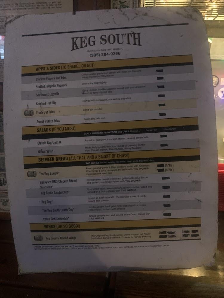 Keg South Pinecrest Menu image 2